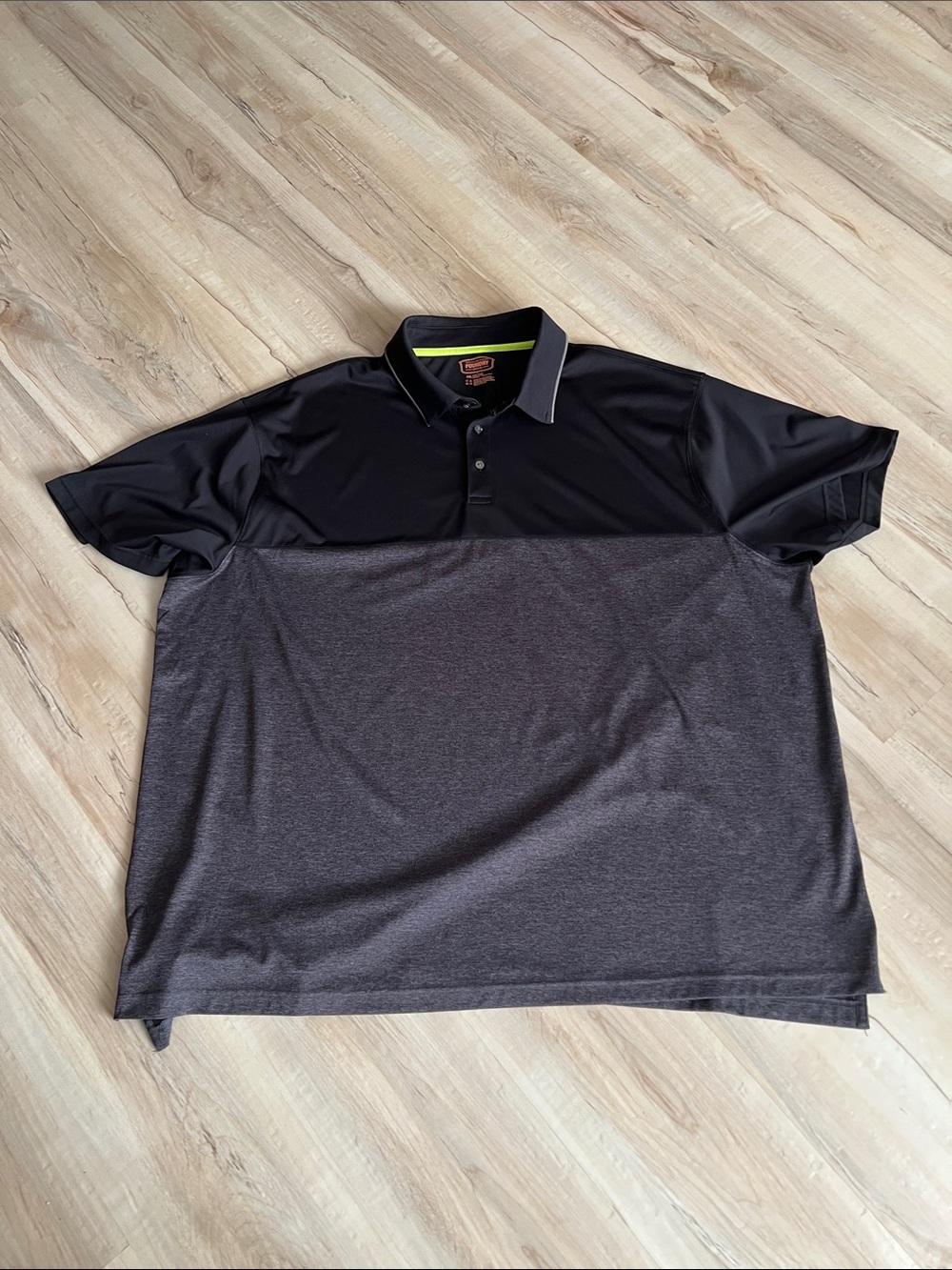 The Foundry Supply Co. Two-Tone Black and Dark Gray Polo